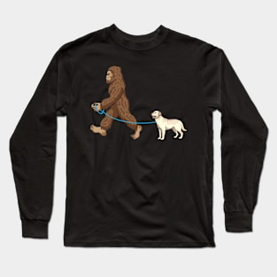 Bigfoot Dog Walk Labrador - Sasquatch Dog Lovers Long Sleeve T-Shirt